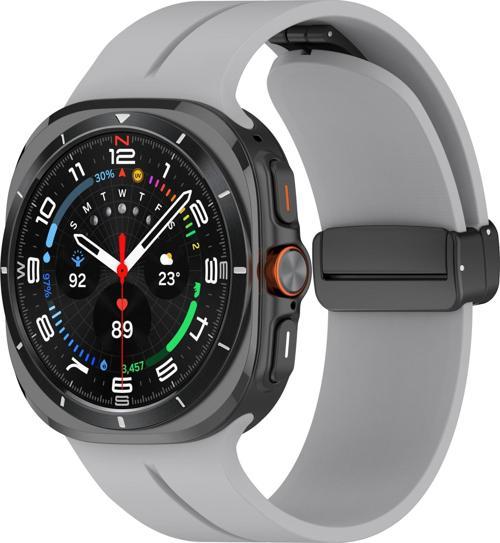 Samsung Galaxy Watch 7 Ultra 47mm Uyumlu Manyetik Mıknatıslı Band Silikon Kordon Kayış