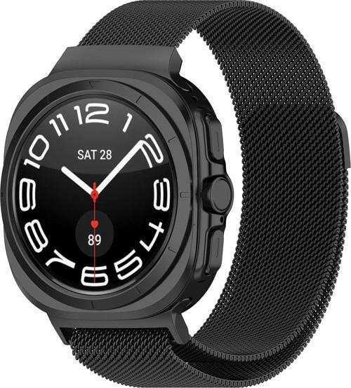 Samsung Galaxy Watch 7 Ultra Uyumlu Metal Hasır Manyetik Kordon Kayış