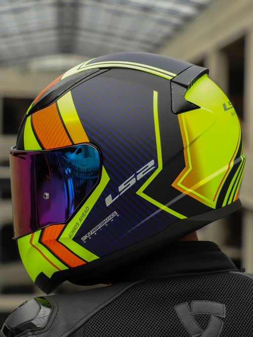 Rapid 2 Extra Race Full Face Motosiklet Kaskı Yarış Spoiler +  Şeffaf + Gökkuşağı Vizörlü