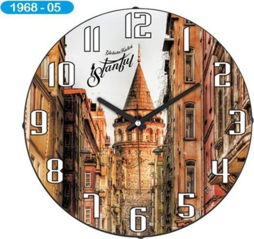 Dekoratif Bombeli Cam Duvar Saati 1968-005 - Galata