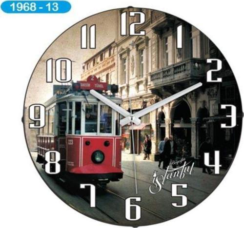 Dekoratif Bombeli Cam Duvar Saati 1968-013 - Beyoğlu