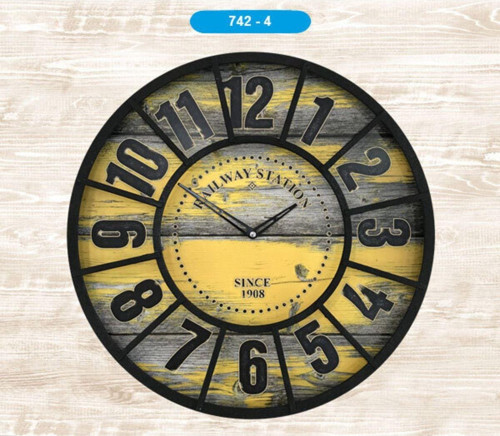 Duvar Saati Plastik Çerçeve Siyah Mdf Kadran 742-4 3097