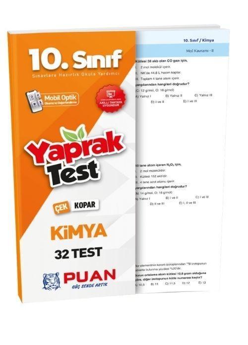10. Sınıf Kimya Yaprak Test Puan Yayınları