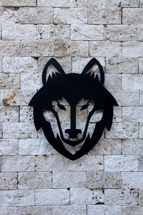 Kurt Detaylı Metal Duvar Tablo, Salon Dekorasyonu, Modern Dekorasyon, Hayvan Tablosu Dekoratif Obje