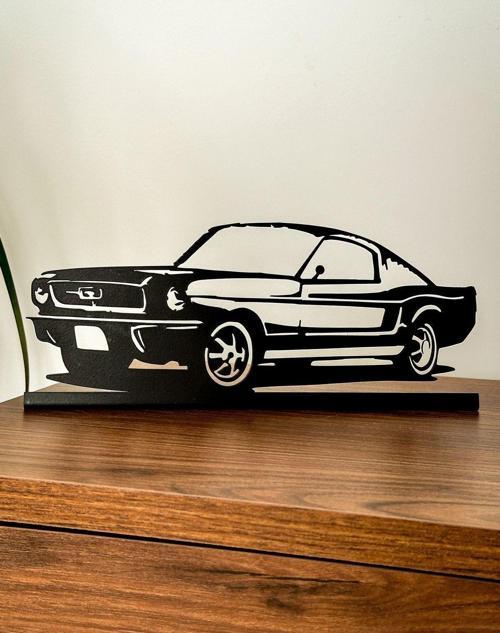 Mustang Klasik Araba Masa Süsü, Dekoratif Obje Biblo, Ofis Dekorasyon, Masa Üstü Dekor, Raf Aksesuar