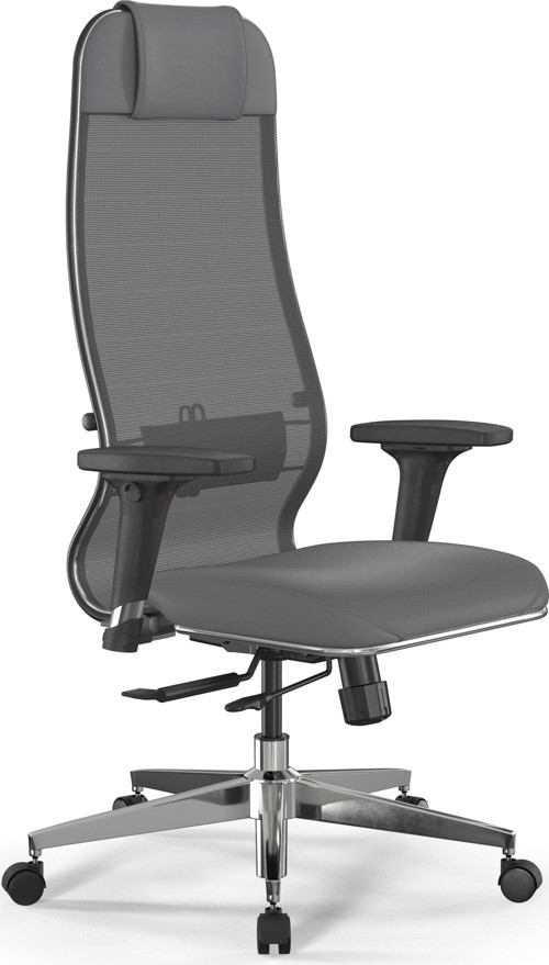 Deri ve Fileli Ofis Sandalyesi- Yönetici Koltuğu - Synchro SIT10-B1-115D / 4011199 Gri