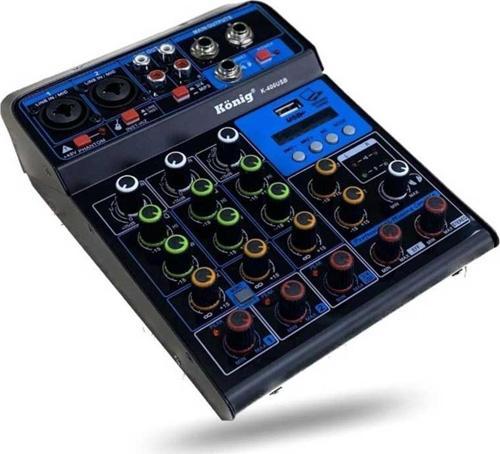K-400Usb 2Xlr 1 Stereo Usb/Bluetooth 48V Phantom 4 Kanal Deck Mixer (4396)