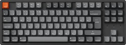 K8 Max %80 TKL RGB Türkçe Red Switch Kablosuz Alüminyum Çerçeve Karbon Siyah Mekanik Klavye