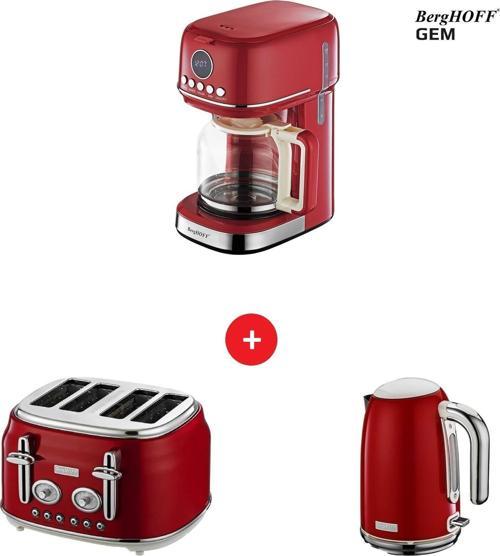 Filtre Kahve Makinesi Retro Kettle 4'lü Ekmek Kızartma Makinesi