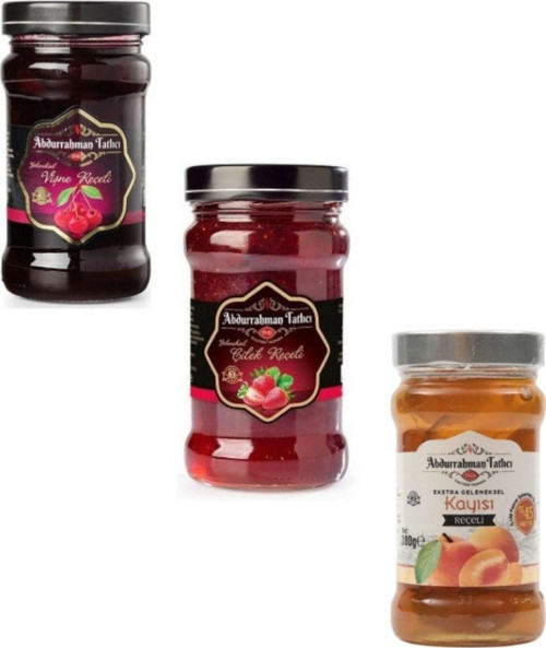 Vişne Reçeli 380 gr + Çilek Reçeli 380 gr + Kayısı Reçeli 380 gr