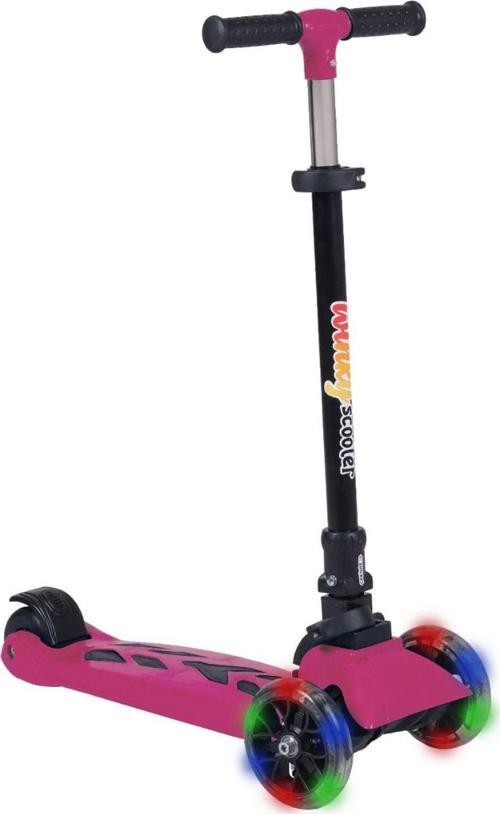 Winky Scooter Pembe Işıklı Teker Katlanabilir 5+Yaş
