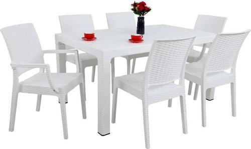 Elit 90x150 Rattan 2 Elit Koltuk 4 Elit Sandalye Masa Takımı Beyaz