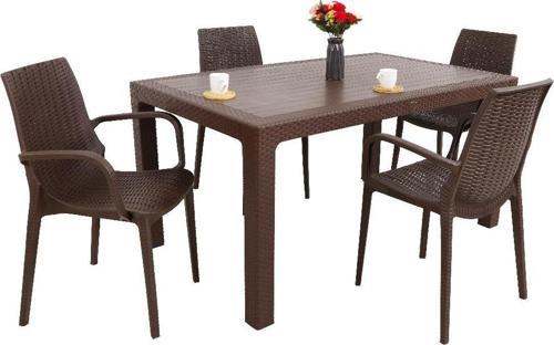 Elit Rattan 90x150 4 kişilik Nirvana Koltuk Masa Takımı Kahverengi