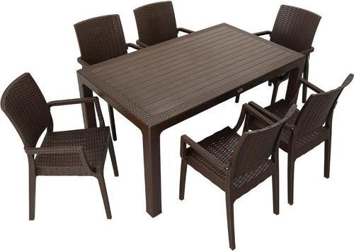 Elit Rattan 90x150 Elit Koltuk Masa Takımı KAHVERENGİ