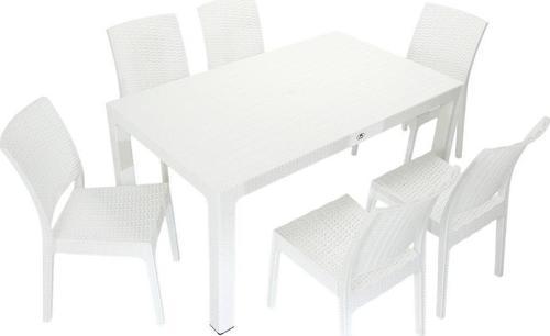 Elit Rattan 90x150 Elit Sandalye Masa Takımı BEYAZ