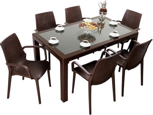 Elit Rattan 90x150 Nirvana Koltuk Camlı Masa Takımı