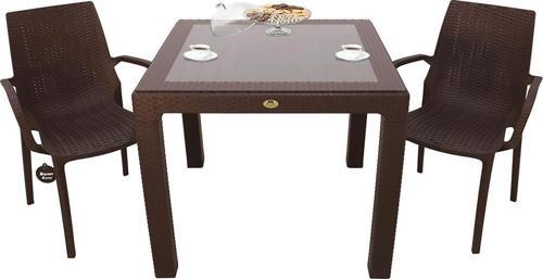 Elit Rattan 90x90 2 Kişilik Nirvana Koltuk Camlı Masa Takımı Kahverengi