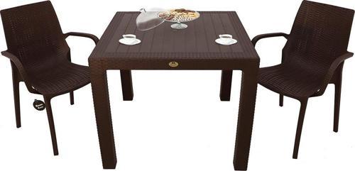 Elit Rattan 90x90 2 Kişilik Nirvana Koltuk Masa Takımı Kahverengi