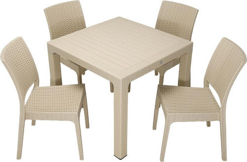 Elit Rattan 90x90 Elit Sandalye Masa Takımı ÇÖLBEJİ