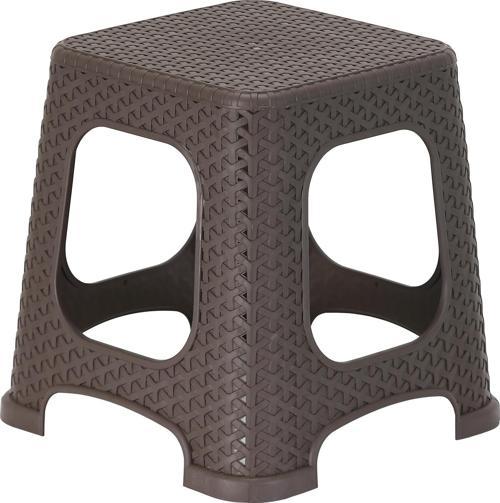 Sağlam Plastik Star Rattan Orta Tabure Kahverengi