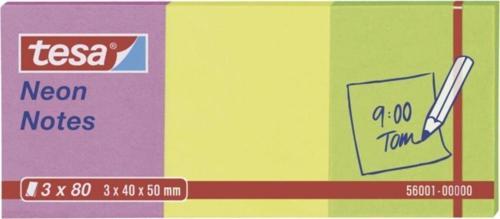 Yapışkanlı Not Kağıdı Neon 3 Renk X 80 Yaprak 40Mm X 50Mm 56001 (4 Lü Paket)