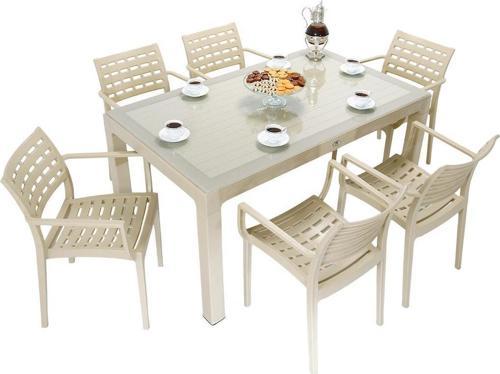 Wood 90x150 Cafe Koltuk Camlı Masa Takımı ÇÖLBEJİ