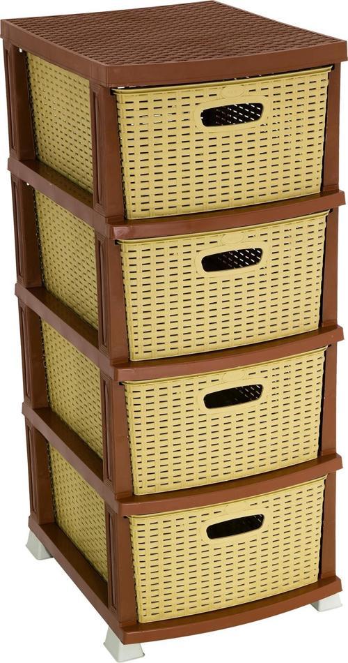 Plastik Rattan Komidin (4 Çekmeceli Sebzelik) Çölbeji