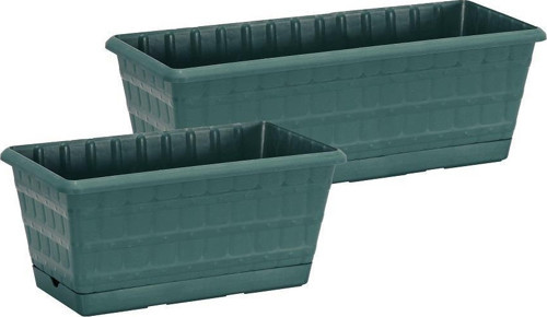 Balkon Saksı 2'li Set 30 cm-40 cm Yeşil