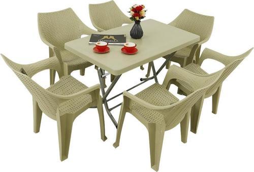 Zeugma 70x120 Katlanır Ayak 6 Kişilik Polo Koltuk Masa Takımı Çölbeji