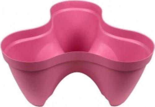 Plastik 3lü Karizma Saksı Pembe