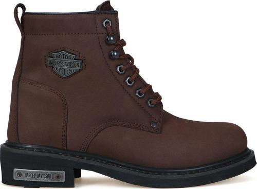 Harley Davidson Gibson Hakiki Deri Koyu Kahve Crazy Erkek Bot