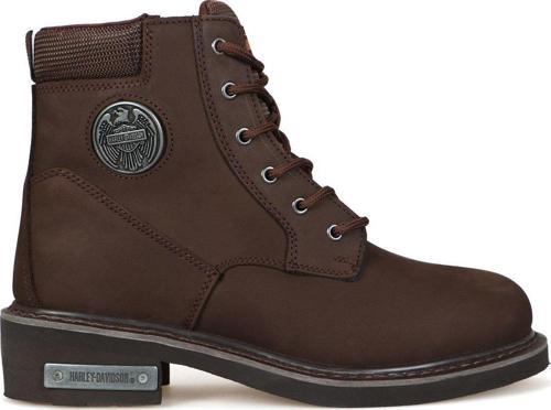 Harley Davidson Jim Hakiki Deri Dark Brown Nubuk Erkek Bot 