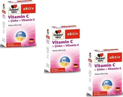 Doppelherz Aktiv Vitamin C + Çinko + Vitamin E 40 Tablet 3'Lü Pa