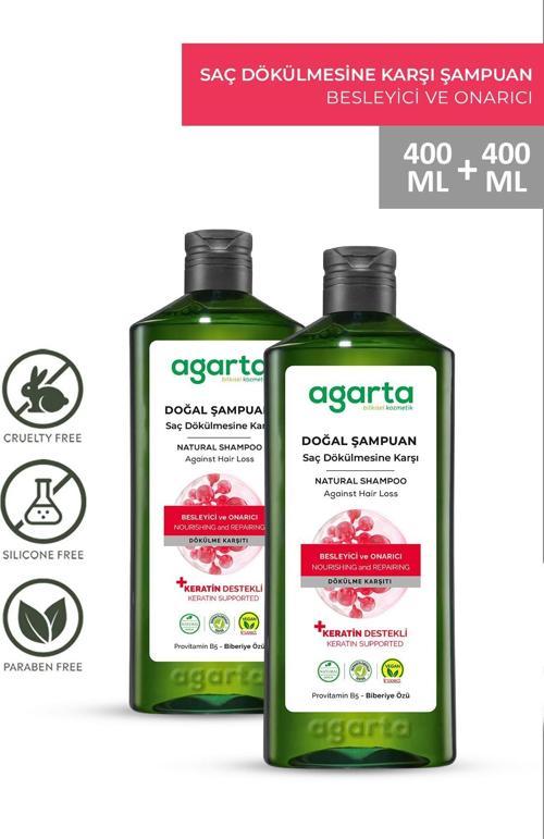 2 Adet Doğal Saç Dökülmesine Karşı Şampuan 400 Ml