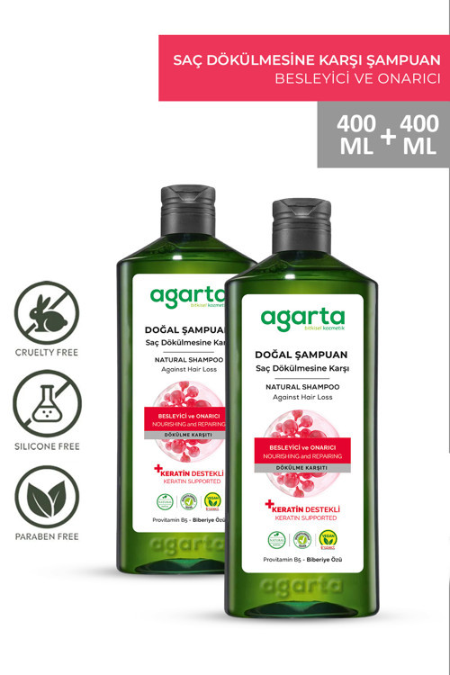 2 Adet Doğal Saç Dökülmesine Karşı Şampuan 400 Ml