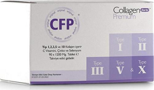 Collagen Forte Premium 5 Tip Kolajen,C Vitamini Ve Mineral Içeren Takviye Gıda 1200 Mg 90 Tablet