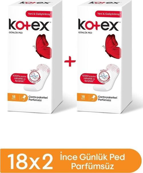 Günlük Ped Parfümsüz 18'Li X 2 Adet