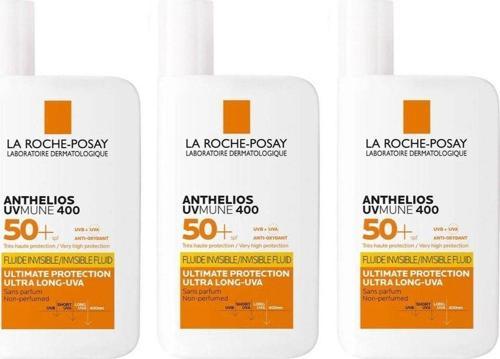 La Roche Posay La Roche-Posay Anthelios Uvmune 400 50+ Faktör Güneş Koruyucu Yüz Kremi 50Ml (3 Adet)