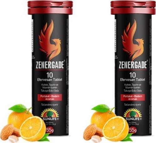 Zenergade 10 Efervesan Tablet Portakal – Badem Aromalı (2 Li)