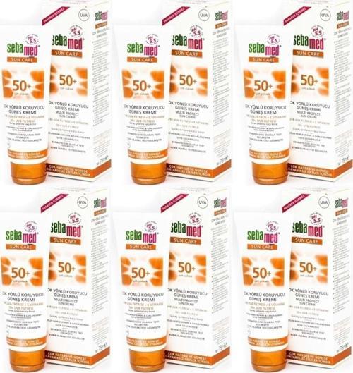 Sun Care Çok Yönlü Koruyucu Güneş Kremi 75Ml Spf 50+ Faktör (6 Lı Set)