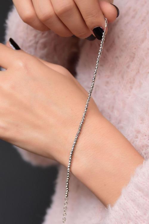 925 Ayar Gümüş Rodyum Kaplama Dorika Toplu Bileklik