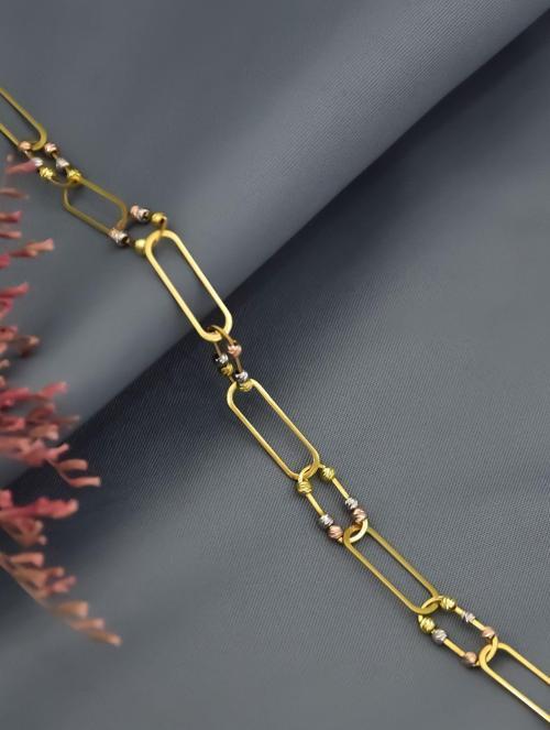 925 Ayar Gümüş Gold Kaplama Tasarım Üç Renk Dorika Toplu Ataç Bileklik