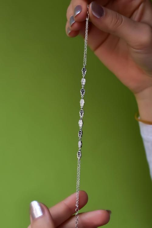 925 Ayar Gümüş Rodyum Kaplama Fatma Eli Bileklik