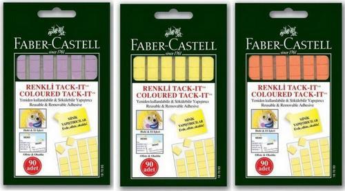 Faber-Castell Tack-İt Hamur Yapıştırıcı Karışık Renk 50 Gr 90 Adet
