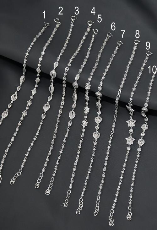 925 Ayar Gümüş Rodyum Kaplama Zirkon Taşlı Vip Işıltı Serisi Bileklik