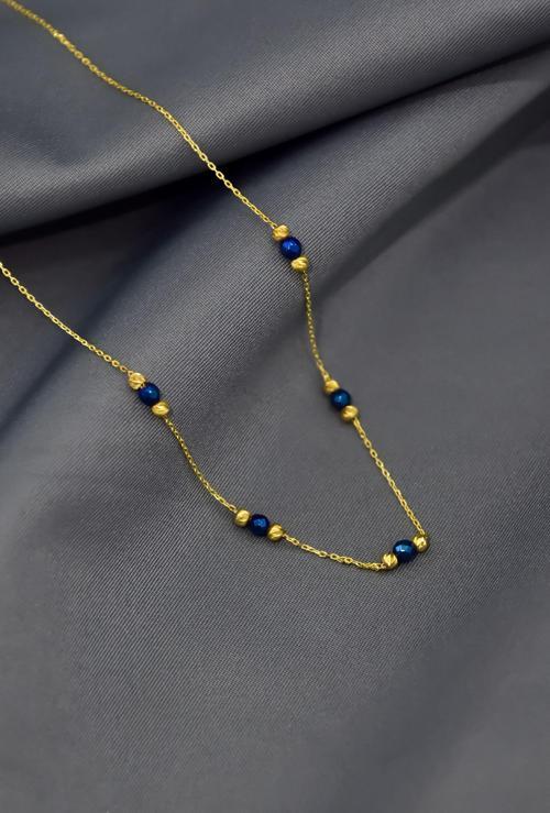 925 Ayar Gümüş Gold Kaplama İki Renk Dorika Toplu Zincir Kolye