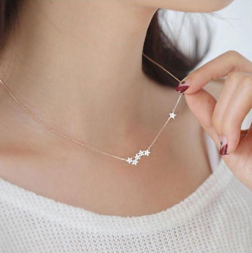 925 Ayar Gümüş Gold Kaplama Yıldız Kolye