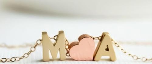 925 Ayar Gümüş Gold Kaplama Kalp Harf Kadın Kolye