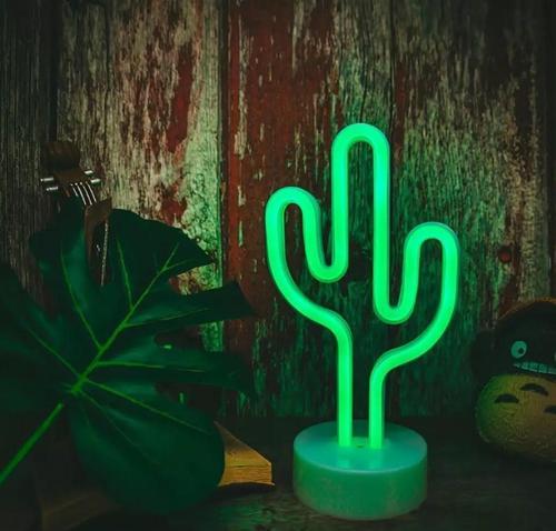 Neon Lamba Dekoratif Işık Kaktüs
