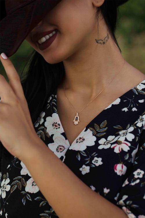 Gümüş Fatma Ana Eli Kolye